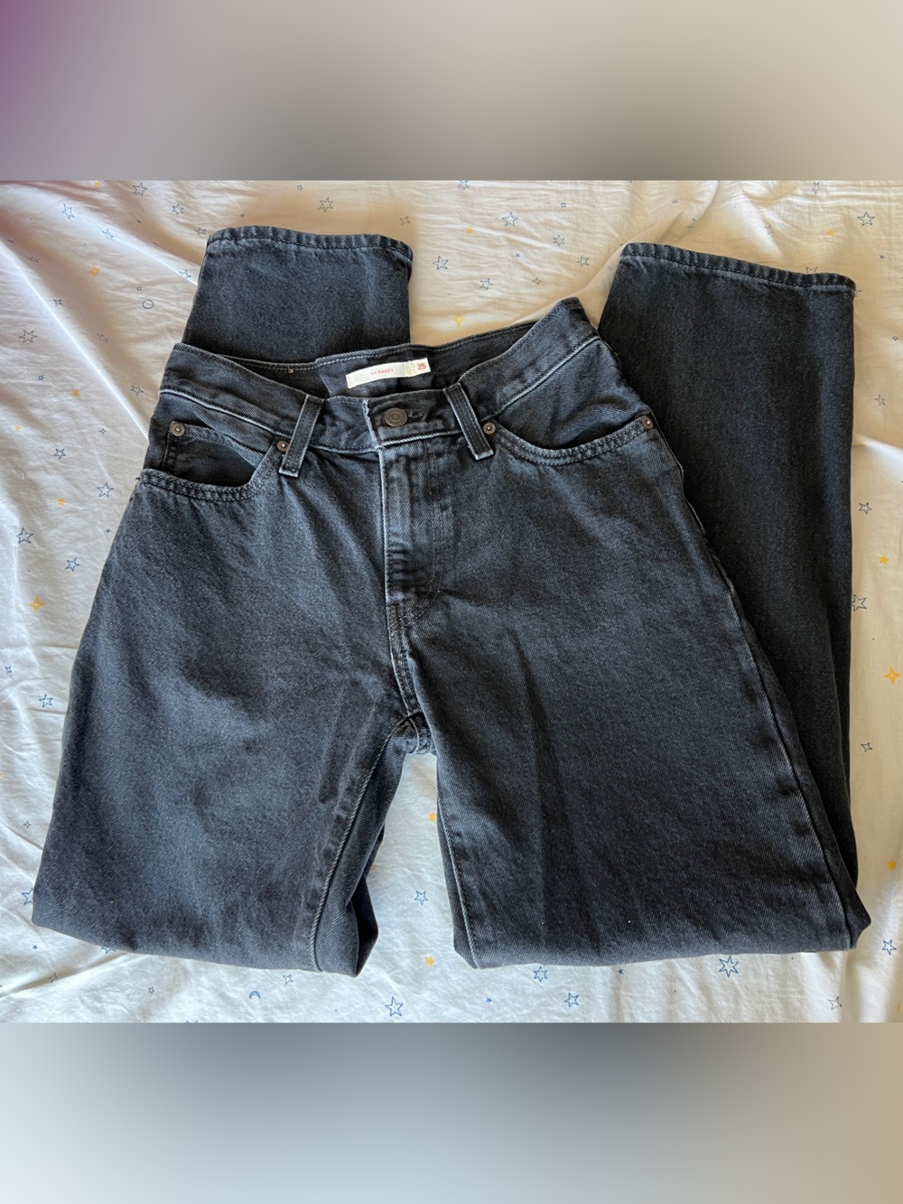 Levi's Black Denim High-Rise ‘94 Baggy Straight Leg Jeans